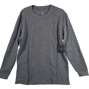 BLUE ICE Premium Clothing Long Sleeve Thermal Waffle Knit Shirt Charcoal XL New